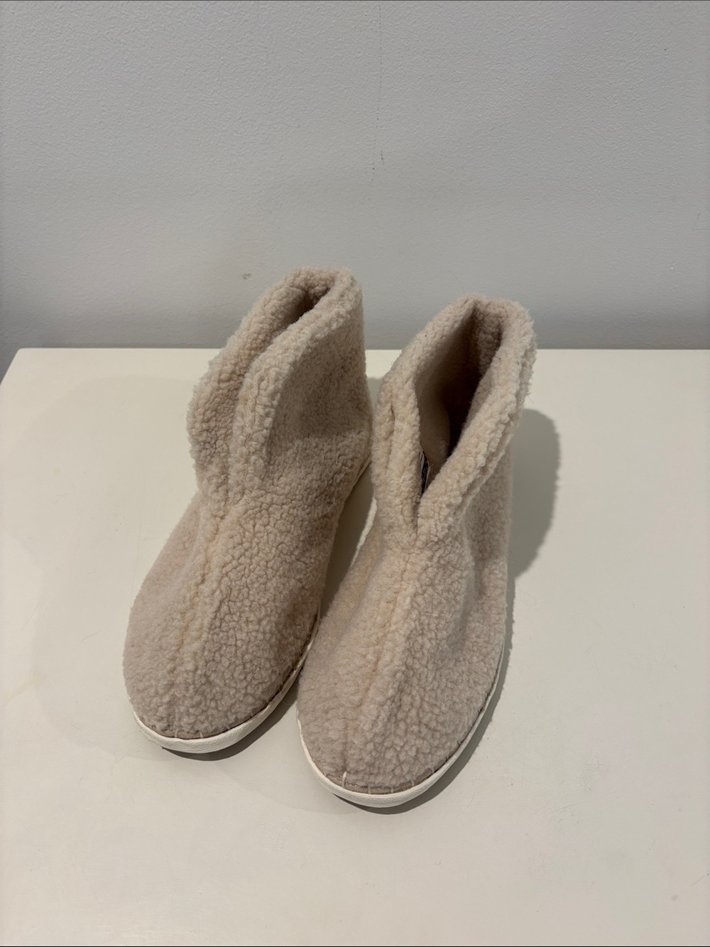 SeaVees Cream Sherpa Ankle Booties